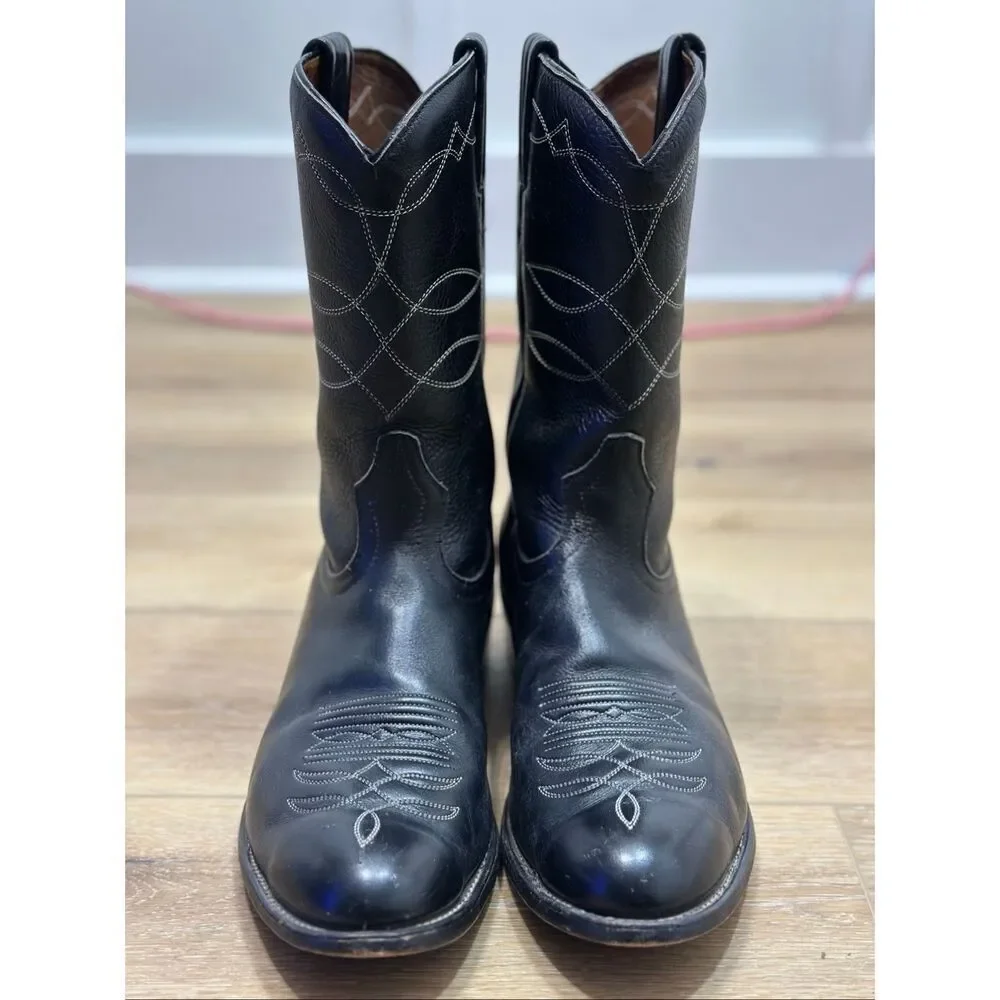 Boulet Canada Boots Neolite Roper Western Black Cowboy Boots Men's 12US